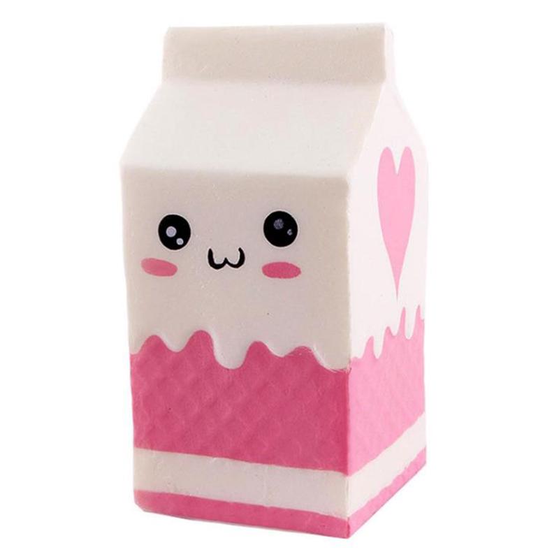 Karton Speelgoed Jumbo Melk Squishy PU Simulatie Serie Langzaam Veerkrachtig Room Geur Zacht Knijpspeelgoed Anti-stress voor Kinderen Kinderen Cadeau Present wit
