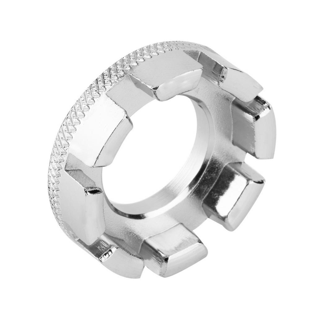 1Pc Bicycle Wire Wrench Bicycle Spokes Tire Repair, Mountain Steel Braided Wheel Tool 8-port Silver Wrench Tool