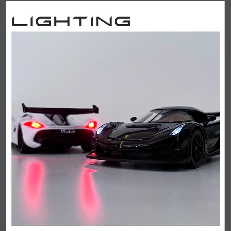 Κλίμακα 1/32 Μεταλλικό Παιχνίδι Koenigsegg Jesko Supercar Μοντέλο Αυτοκινήτου από Κράμα Ήχος και Φως Κίνηση με Όπισθεν Παιδικό Παιχνίδι Αυτοκίνητο Συλλεκτικό Δώρο