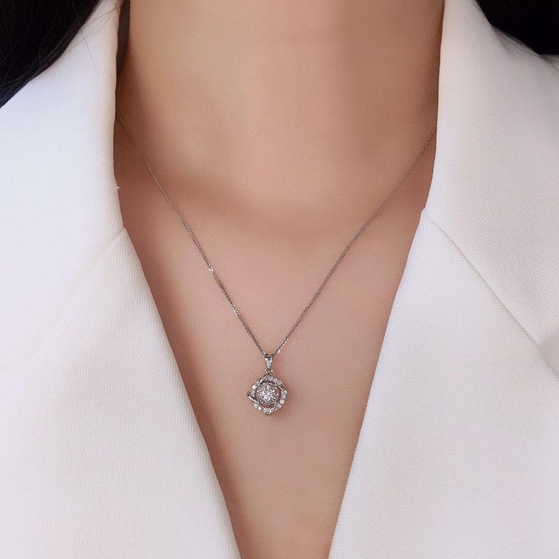 Promotion of Multiple 1.0 Carat Moissanite Windmill Pendants, Luxury Wedding 925 Silver Jewelry, Bride Diamond Necklace