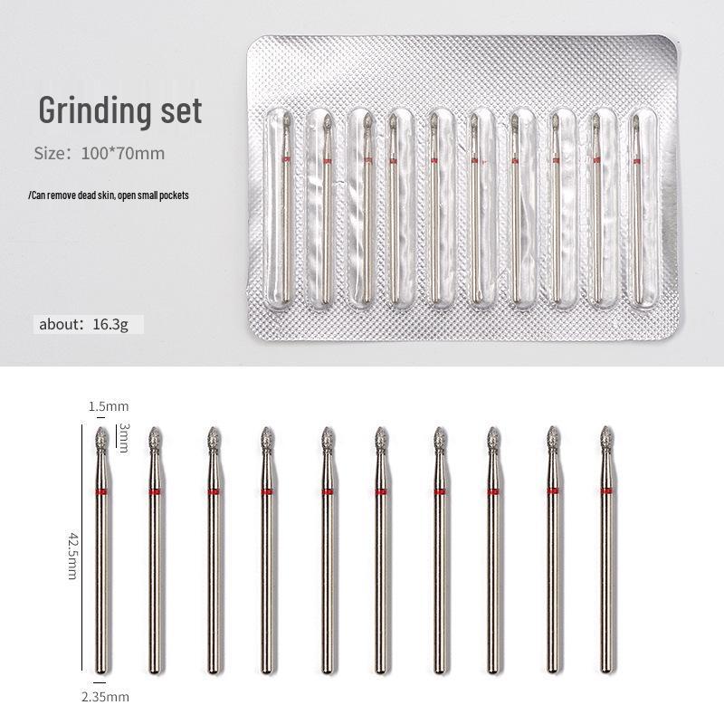 Russian Style Manicure Tool Set with Diamond & Tungsten Steel Grinding Heads