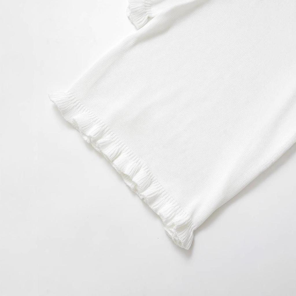 Spring 2025 Women's European & American Style Versatile Ruffle Knit Top