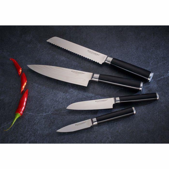 Couteau de cuisine - ECHTWERK - EW-DM-0395 - Lame Damas VG-10 67 couches - HRC 56-58 - Manche Pakka ergonomique
