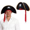 Halloweenowa Czapka Kapitana Piratów z Czerwoną Chustą - Kostium Cosplay & na Scenę