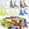 100Pcs Bulk Parts Thin Bricks 12 Size Mixed 15 Color Building Blocks Figures MOC Model Educational Construction Toy for Kid Gift