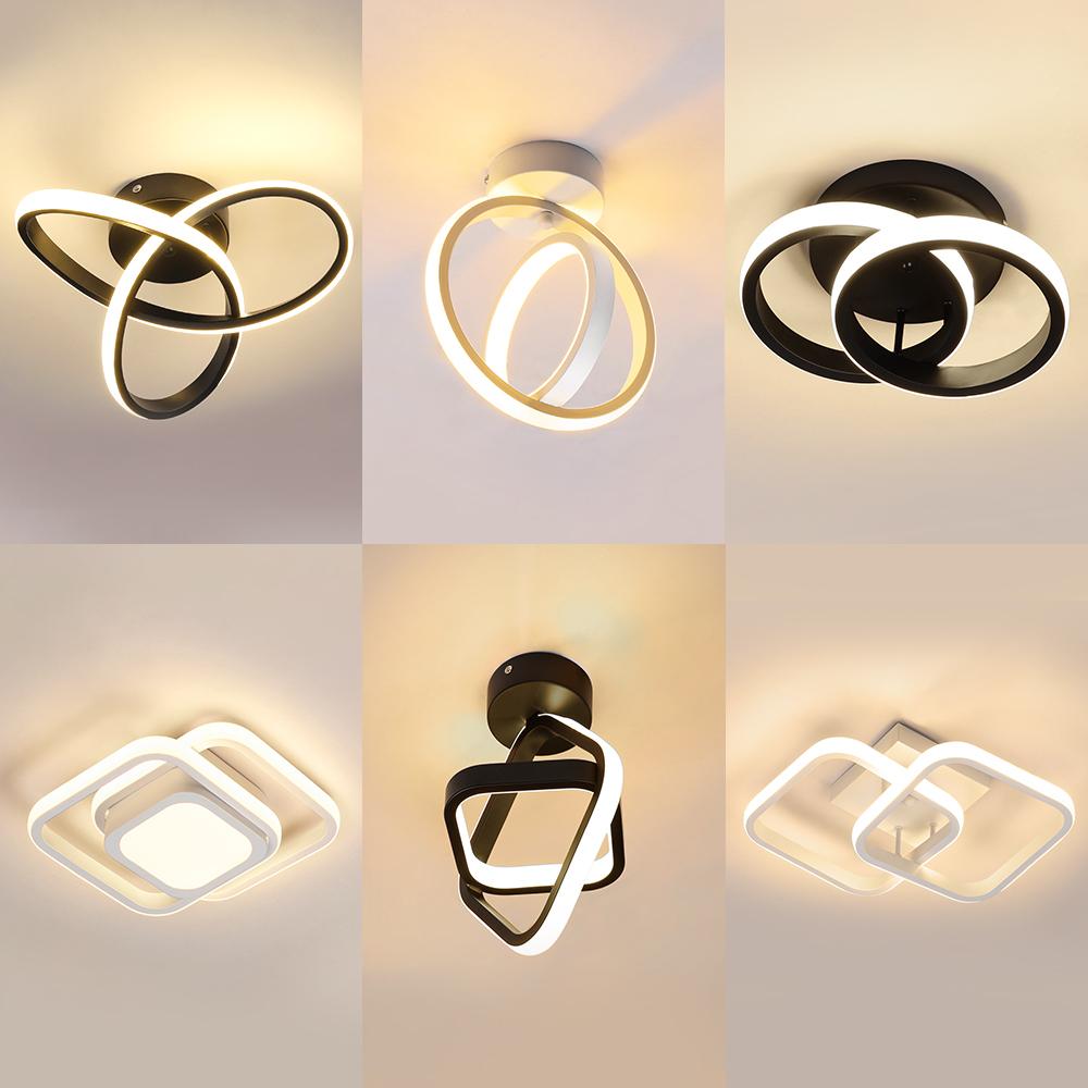RUNTOIN Deckenbeleuchtung Kleine LED Deckenleuchten Modernes Schlafzimmer Deckenleuchte Wohnzimmer Schwarz dimmbare LED Deckenlampen Beleuchtung