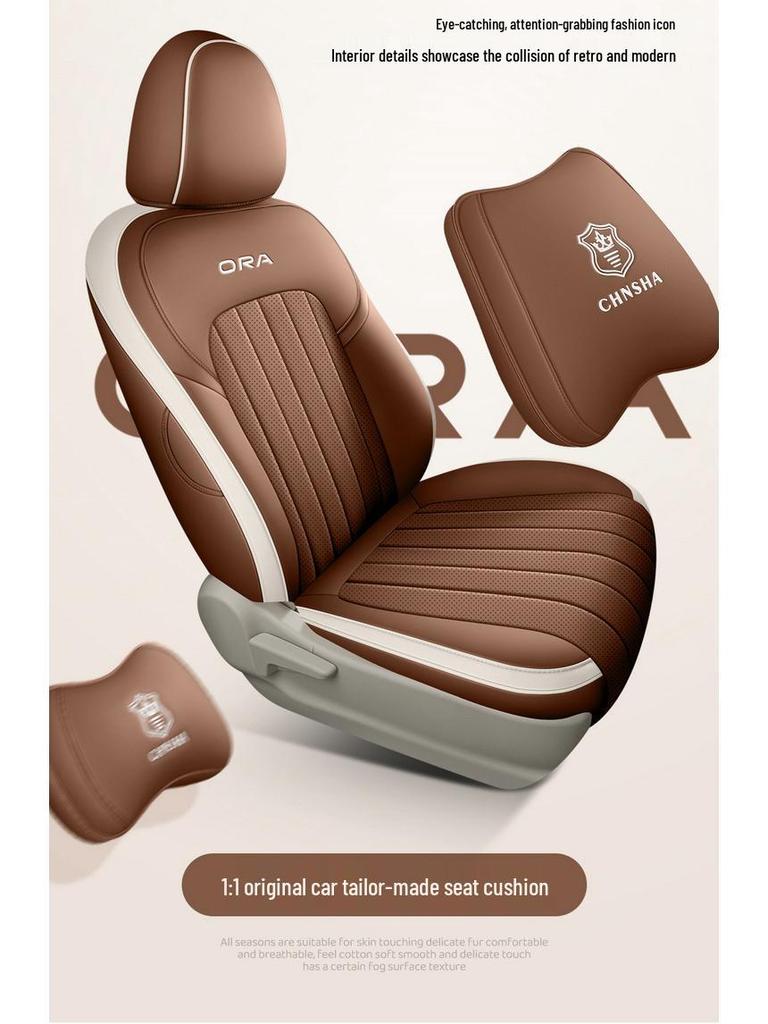ORA Good Cat Ganzjahres-Leder-Autositzkissen – Universelle Passform Neues Modell