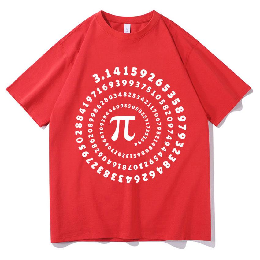 Hot Sale Mens High Quality Cotton Crewneck Funny Pi Print Summer Loose Tshirt Short Sleeve Gothic Oversized Tshirt Casual Tops