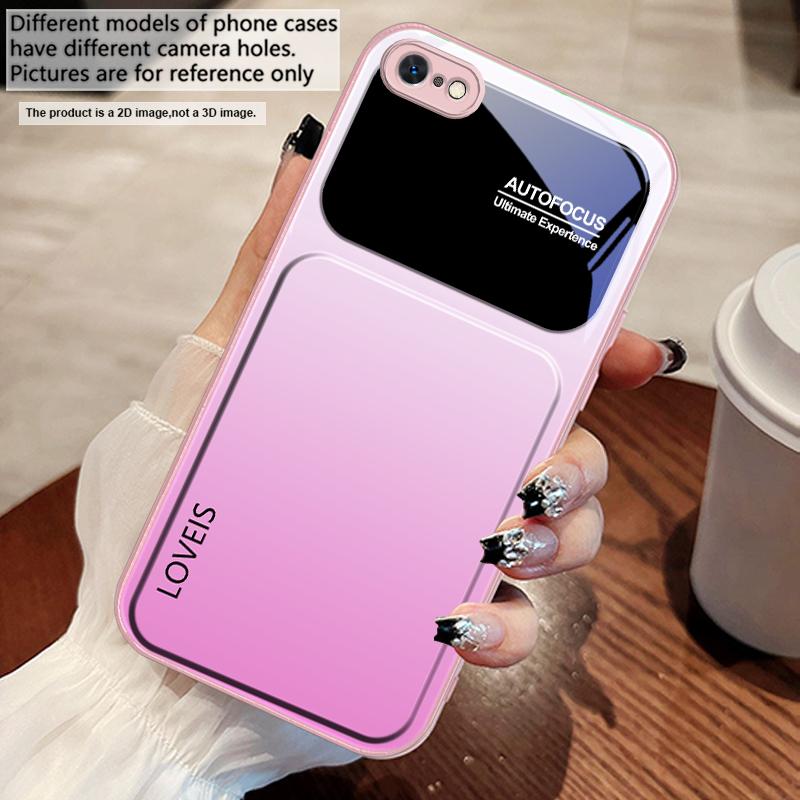 Purple Blue Combination For iPhone 17 Air 16 E 15 14 13 Plus 12 Mini 11 17 Pro Max XR Xs Max 16E 7 8 Tempered Glass Phone Case
