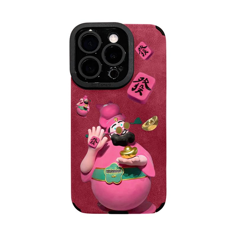 

Браслет «Дофамин Бог богатства» подходит для чехла для телефона Apple 16pro на Новый год 15 замшевый 14 национальный тренд 13 силиконовый X Redmi K30S