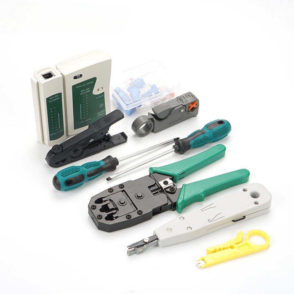 Network Tool Kit Professional Portable Ethernet Computer Maintenance LAN Cable Tester Crimper Cutter Repair Set with Bag