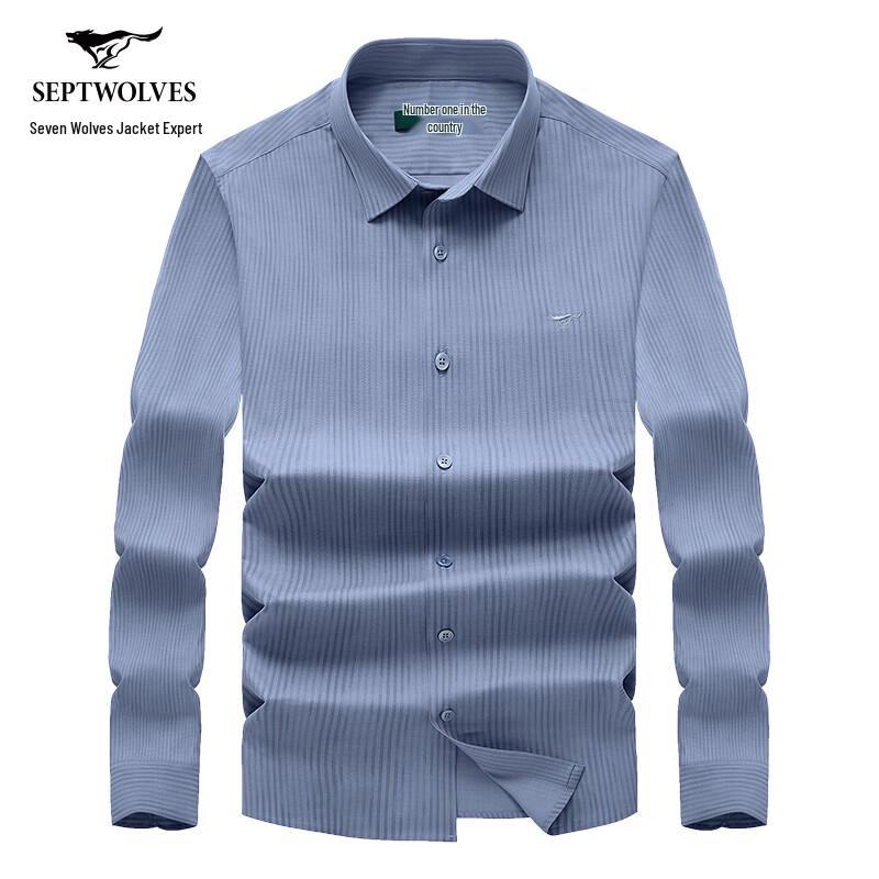 Seven Wolves Men s Autumn Modal Striped Long Sleeve Casual Shirt 2XL (180)