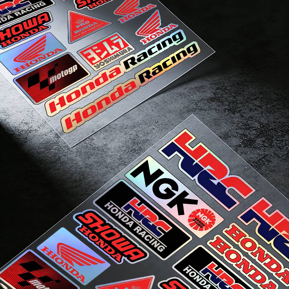 Laser For Honda Motorcycle Reflective Stickers Waterproof Decals For Helmet Scooter Fuel Tank Toolbox Racing