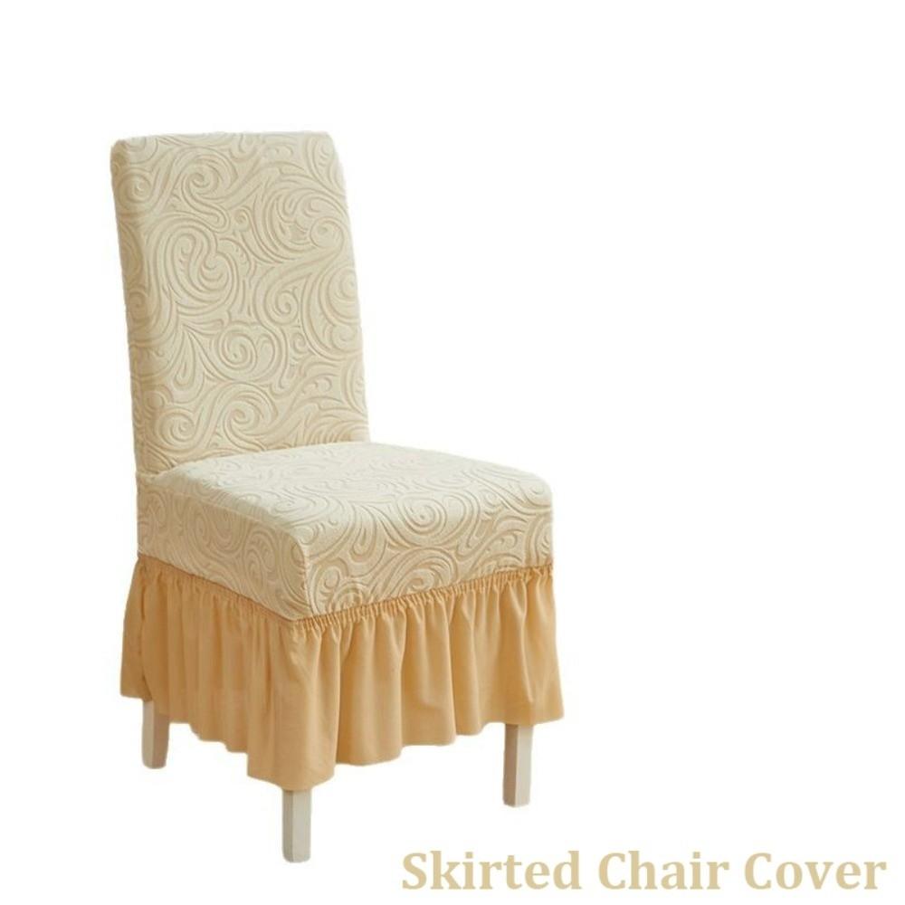 New Elastic Skirted Chair Cover Dustproof Thickened Living Room Chair Cover Removable Jacquard Chair Protective Case Universal