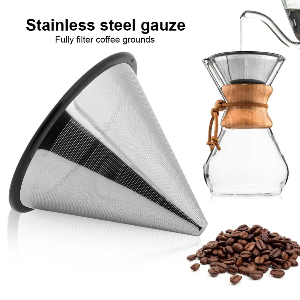 Metal Base Coffee Dripper Stainless Steel Coffee Mesh Strainer  Single Cup Brewing