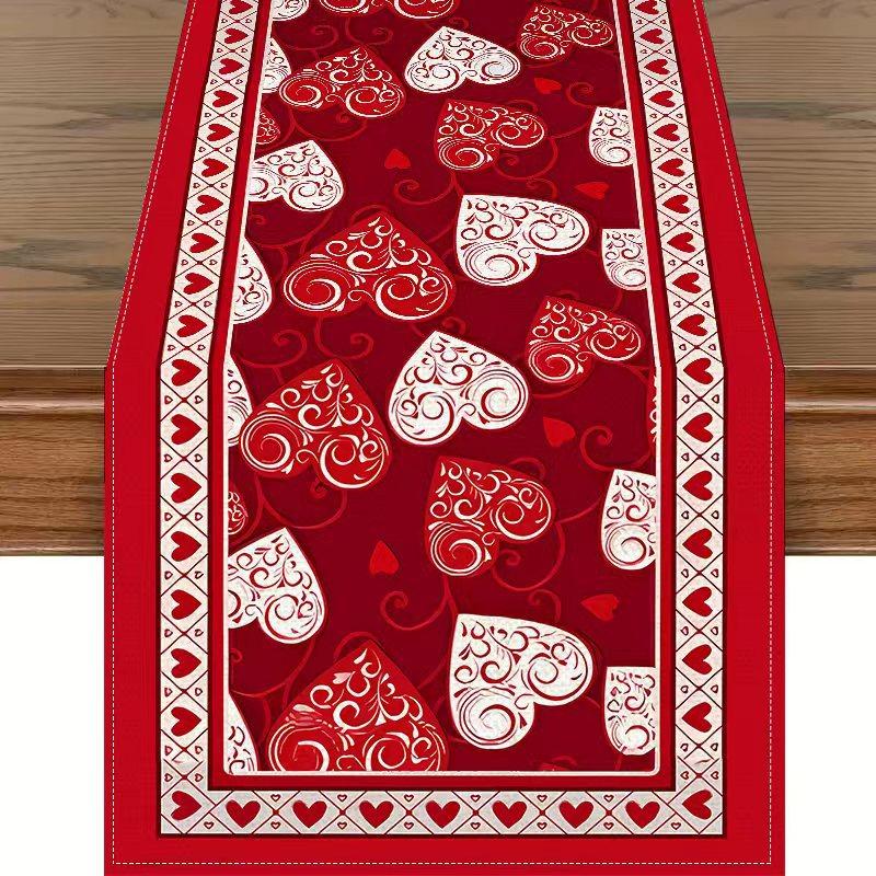 Desktop Ornaments Love Table Flag Tablecloth 33*183cm Table Runner For Festive Atmosphere Event Decoration Valentine's Day Party