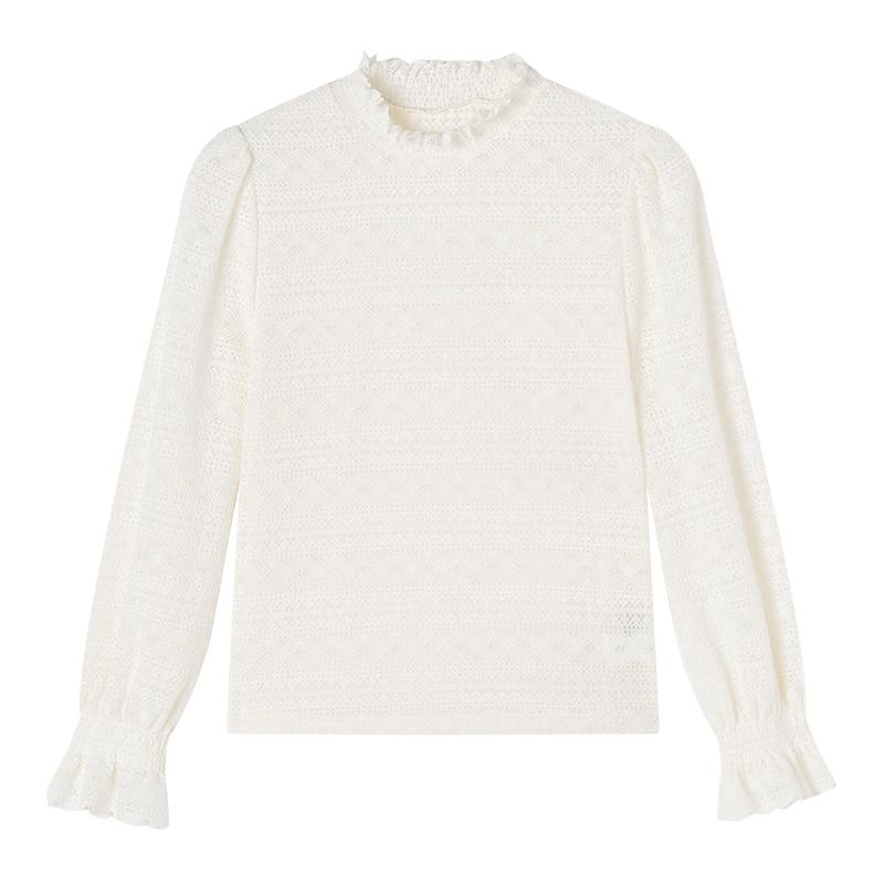 

Women s Elegant Lace Mock Neck Long Sleeve Top XL