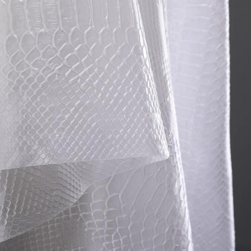 Snake Skin Pattern Semi-transparent TPU Fabric Matte Waterproof Film Designer Fabric DIY Sewing Dress Clothes Raincoat Bag Decor