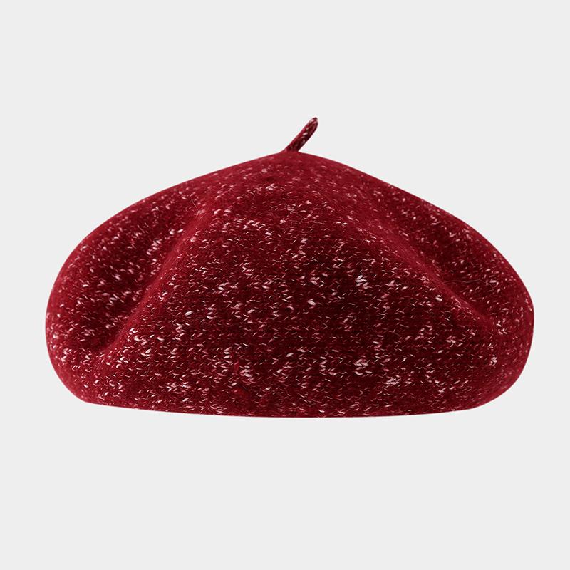 New Wool Women Winter Warm Beret Hat Korean Style Elastic British Knitted Beanie Hats Versatile Temperament Artist Painter Cap