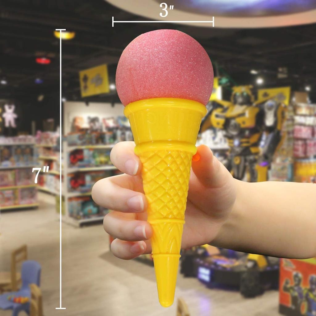 Novelty Place Ice Cream Shooters Toy (Pack of 12) - Squeeze N' Pop Game - 7 Inch Multi-Color Icecream Cone Foam Ball Launcher - Great Party Favors