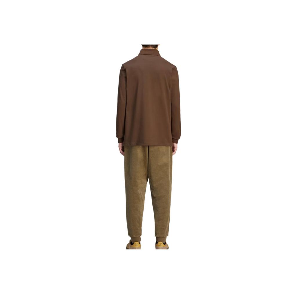 adidas Originals X C.P. Company Collaboration Casual Simple Long Sleeve Polo Shirt Unisex Tops Brown JE8671