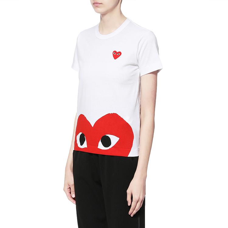 Comme Des Garcons Play Red Half Heart T shirt AZ-T034-051-1