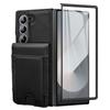 For Samsung Galaxy Z Fold5 5G Case Card Bag Kickstand Leather+PC Phone Cover with HD Screen Protector