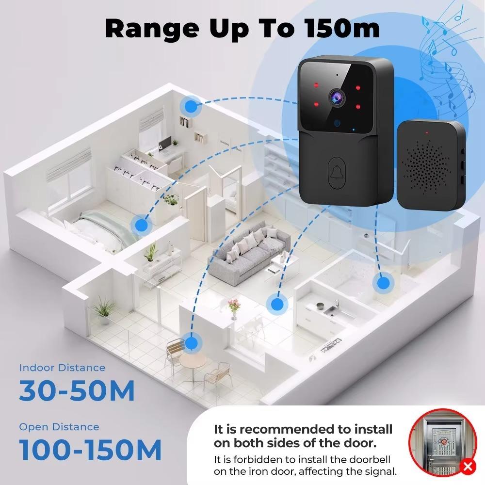 Vzdálený přístup Smart Video Doorbell Infrared Night Vision Wifi Video Door Bell Bezdrátový domovní zvonek