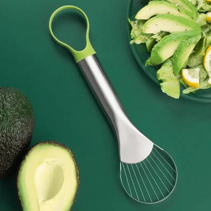

1pc 2-In-1 Avocado Slicer: Effortlessly Peel, Core, and Slice Hass Avocados with Stainless Steel Construction, Outdoor Kitchenware, Essential Tools 1pc зелёный