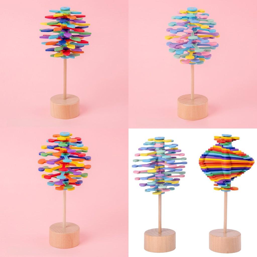 Wooden Rotary Lollipop Puzzle Toy For Office Stress Relief And Brain Teasers