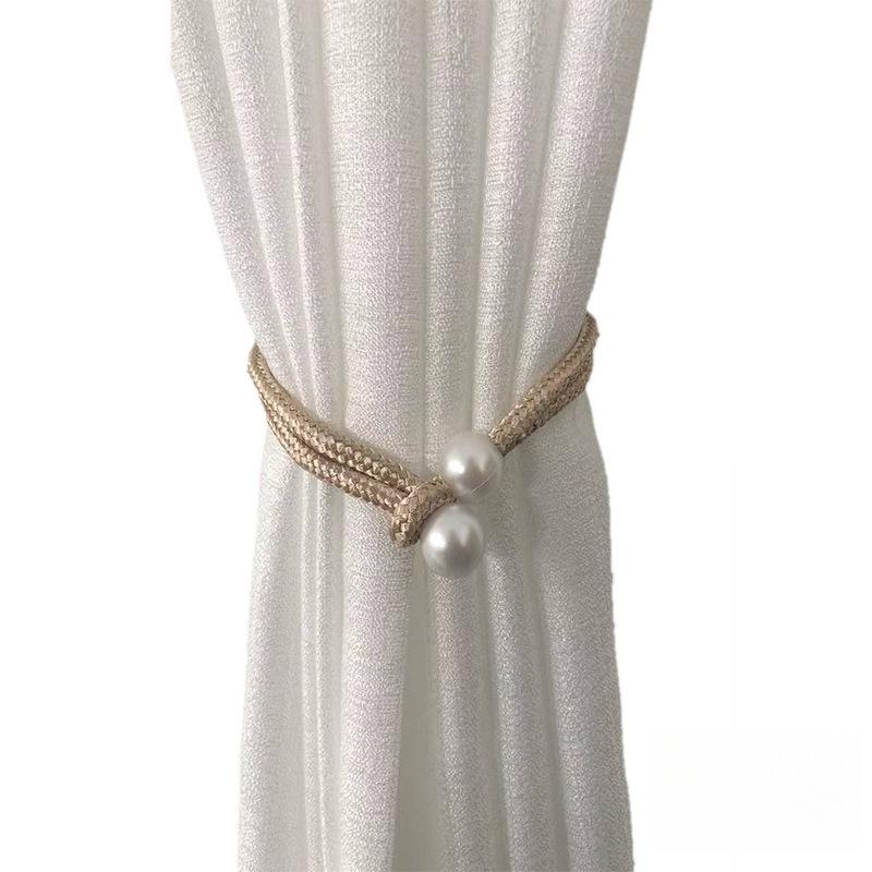 

Элегантные тканевые держатели для штор с жемчужными акцентами 1pc бежевый