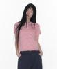 AMES-WORLDWIDE Basic Stripe Collar Tee Pink