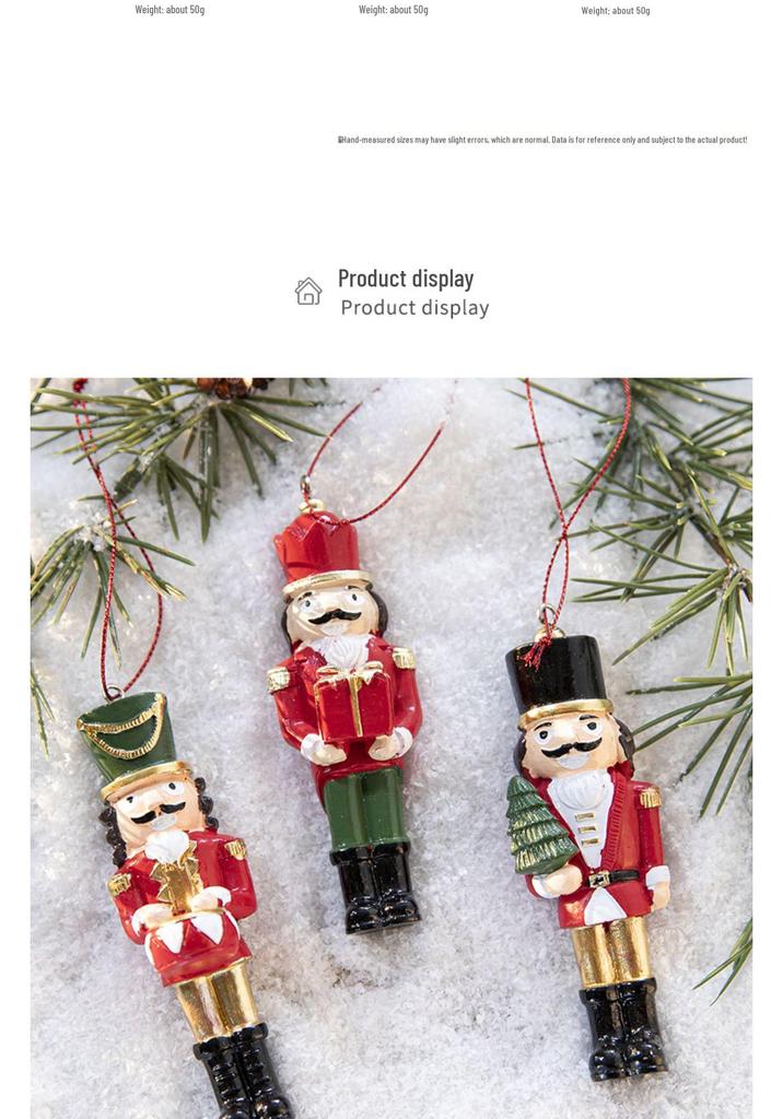 Ciondolo Soldatino Schiaccianoci in Resina da 10 cm per Decorazioni dell'Albero di Natale