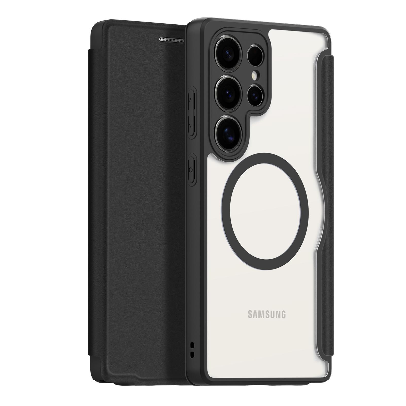 For Samsung Galaxy S25 Ultra Leather Case DUX DUCIS SkinxPro Series Flip Cover Magnetic Case A