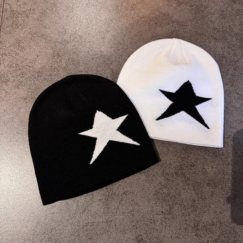 New Niche Knitted Hat Women'S Autumn And Winter Warm Pullover Cold Hat Street Photograph Concave Shape Wool Hat Trendy