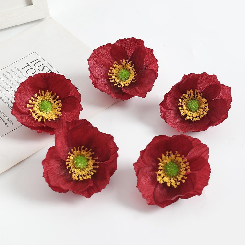 5/10/20Pieces Of Artificial Flower Head For Christmas Home Decoration Room Garden Wedding Decor DIY Gift Box Wreath Accessories