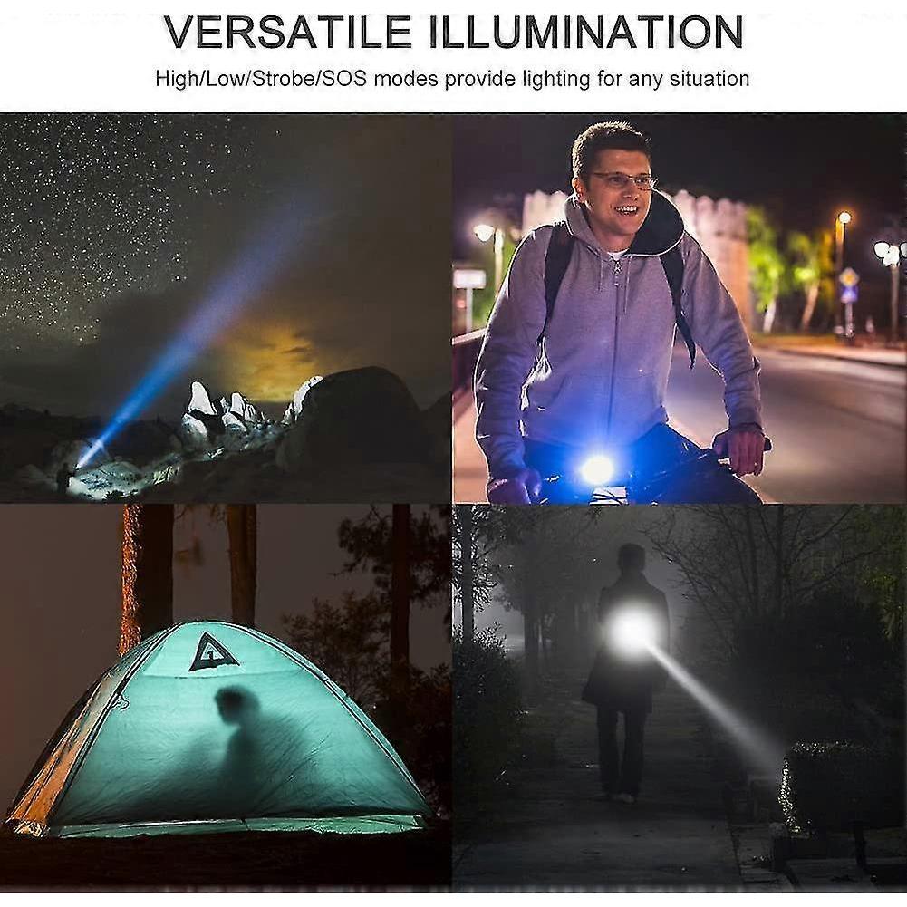 Led Flashlight, Usb Rechargeable Flashlights, Led Flashlight Extremely Bright 2PCS