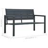 Garden Bench 120 cm HDPE Gray Wood Look