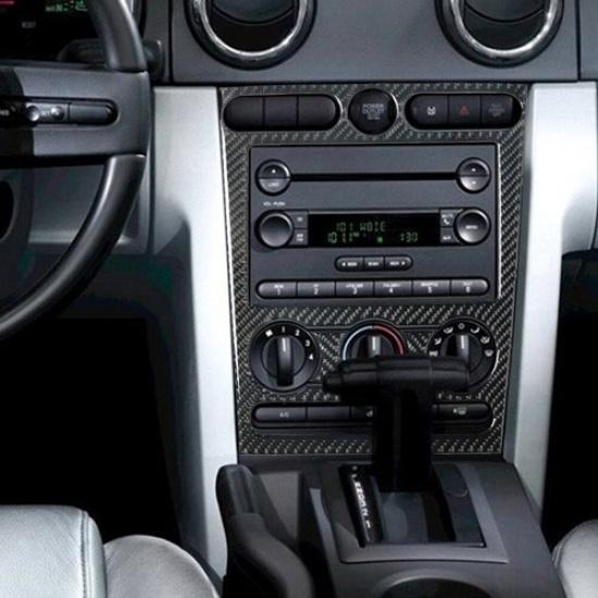 Carbon Fiber Interior Central Console Frame Cover Trim For Ford Mustang 2005-09
