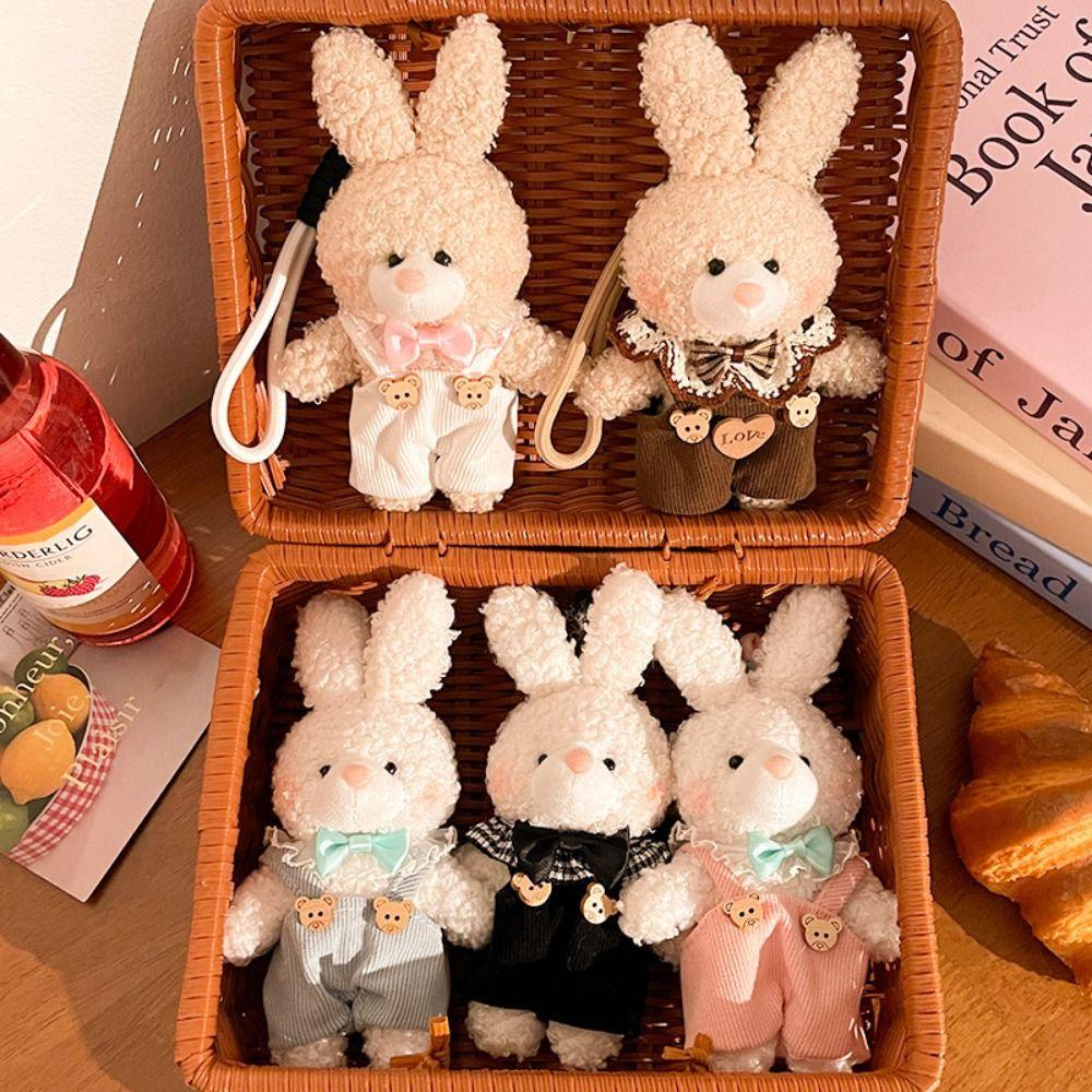Cute Plush Doll Keychain Hanging Plush Rabbit Key Ring Creative Bear Plush Pendant  Daily Use
