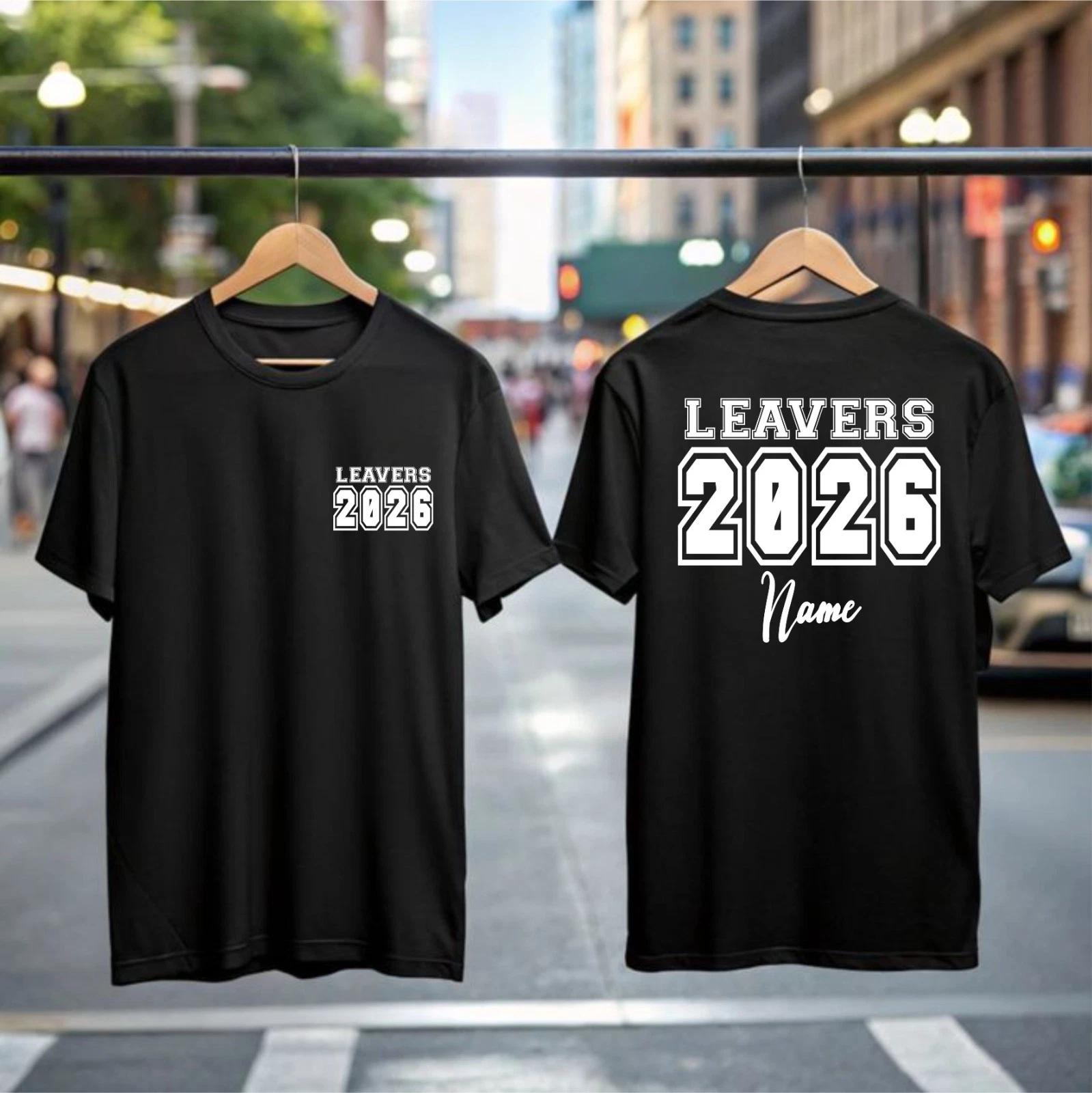 Personalised 2026 Leavers T- Shirt. Custom Leavers Tee with Name & School Basebal S