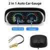 New 12v/24v Auto Car 2 in 1 LCD Digital Display Water Temperature+ Voltmeter+Temp Sensor+Adapter(Optional)Universal for Cars