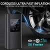 Mini Pompă Portabilă pentru Bicicletă, Umflator Wireless pentru Anvelope Auto, Pompă de Aer Electrică Portabilă pentru Vehicule cu Afișaj Digital, Încărcare USB și Manometru pentru Presiunea Anvelopelor