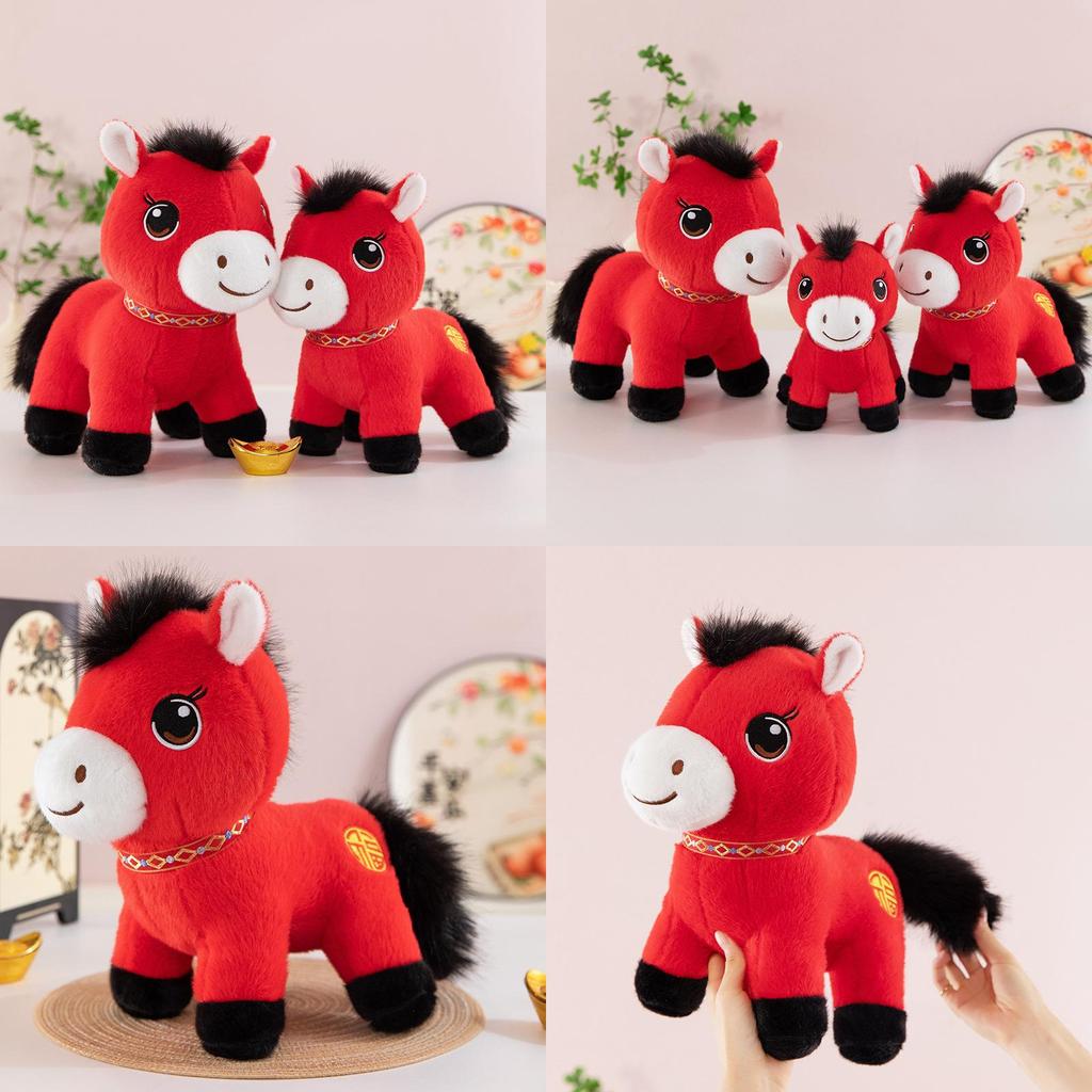 Zodiac-Pferd Plüschtier aus kurzem Plüschmaterial für die Feierlichkeiten zum Jahr des Pferdes