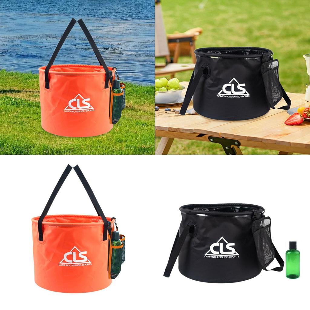 Foldable Fishing Bucket Portable Water Bag Multipurpose Water Storage Container for Hiking Travel Car Washing Gardening Boating