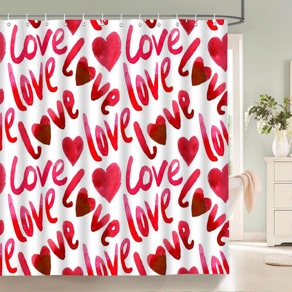 1 pc Love Romance Pink Girl patterned polyester material shower curtain waterproof fabric, home partition bathroom curtain