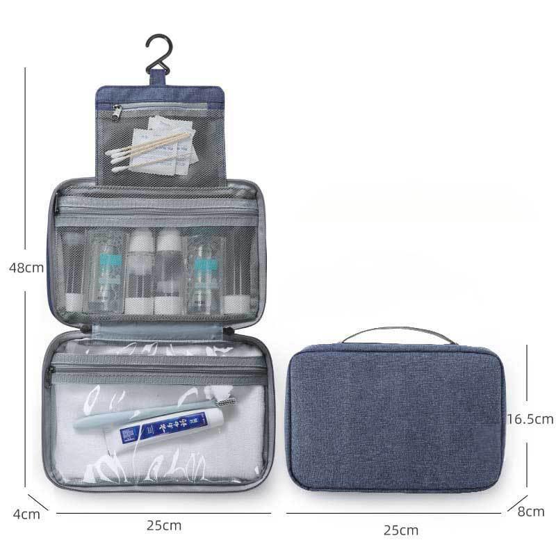Men's Waterproof Travel Wash & Makeup Bag - Foldable & Portable for Daily Storage