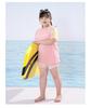 Split Style Pink Sun Protection Swimsuit for Girls - High School and Big Kids