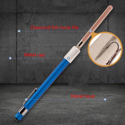 Affilacoltelli 2in1 Affilacoltelli Diamantato a Forma di Penna Affilatore Tascabile Asta Affilatrice per Ami da Pesca Seghettature Gancio per Eviscerazione Cucina
