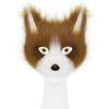 Halloween Faux Fur Cat-Fox Half Face Mask with Eyes - Cosplay Accessory